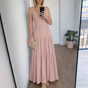 Jonathan Simkhai Celeste Tiered Dress in Blush Pink – Size 0 (XS)